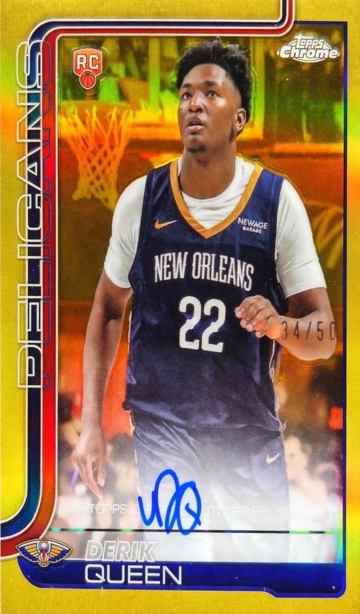 2025 Topps Chrome Basketball Gold Refractor Derik Queen #TCAR-DQ PSA 9