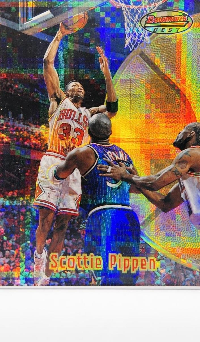1997 Bowman's Best Basketball Atomic Refractor Scottie Pippen #1 SGC 8