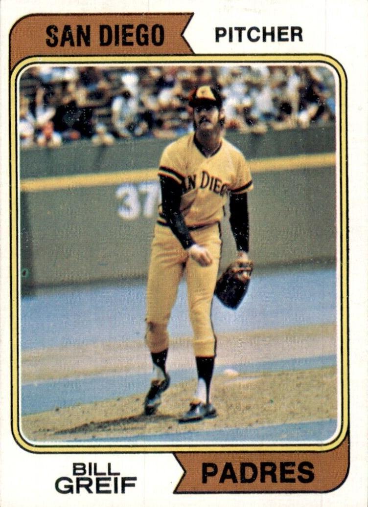 1974 O-Pee-Chee Baseball Bill Greif #102 PSA 7