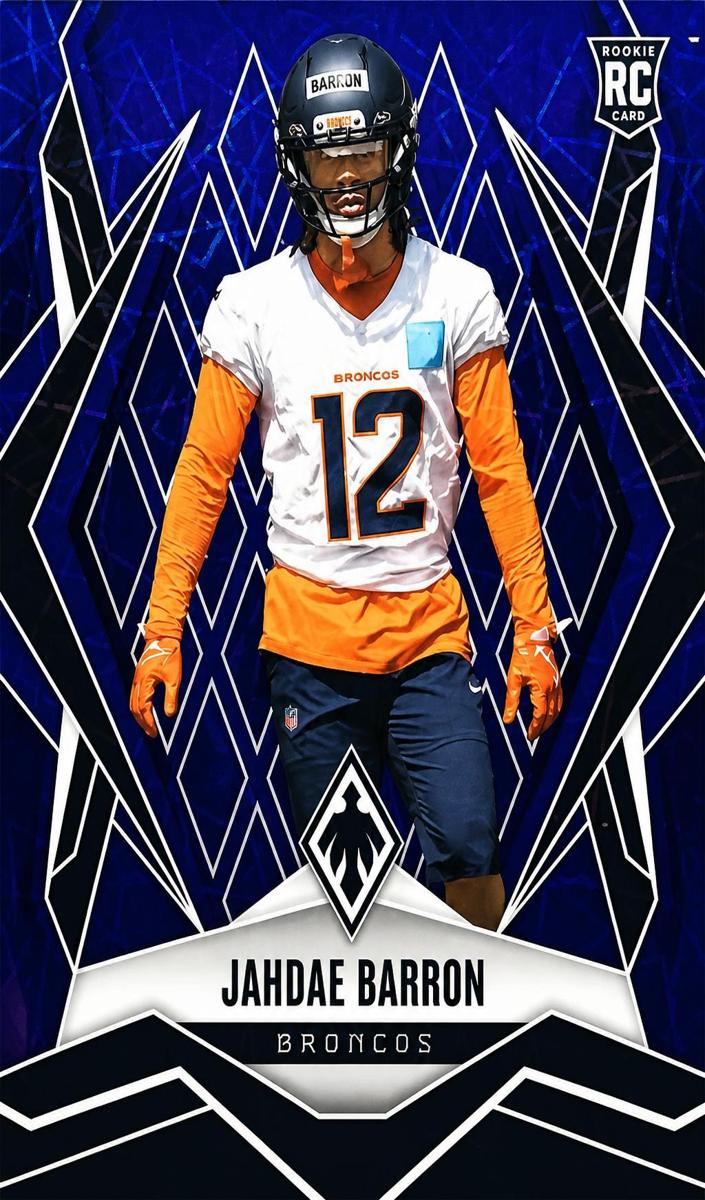 2025 Panini Phoenix Football Blue Lazer Jahdae Barron #239