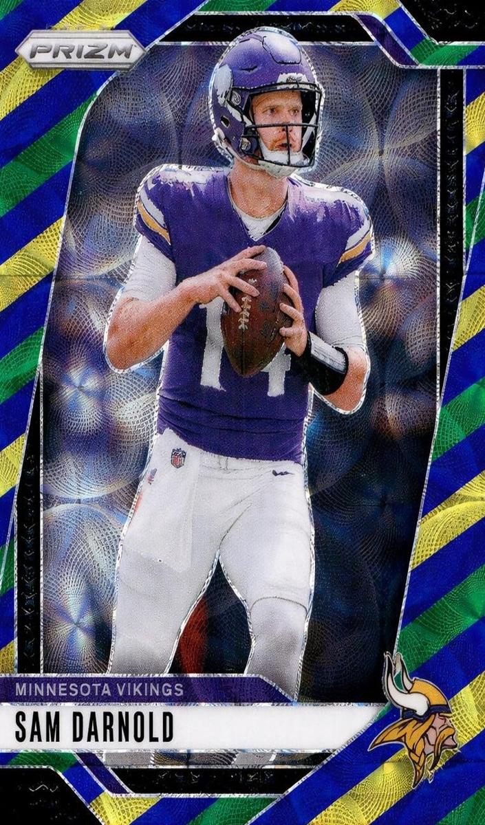 2024 Panini Prizm Football Choice Blue Yellow and Green Sam Darnold #185