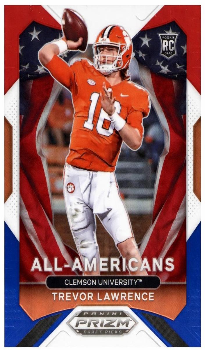 2021 Panini Prizm Draft Picks Football Red White Blue Prizm Trevor Lawrence #181 CSG 8.5