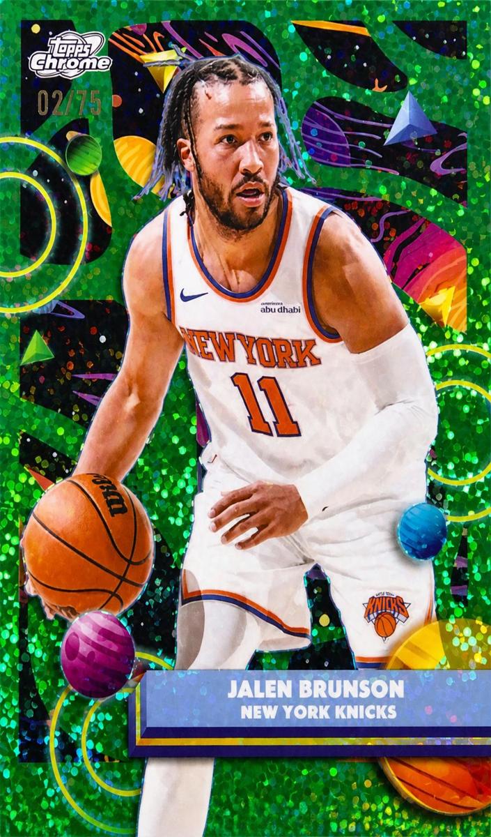 2025 Topps Cosmic Chrome Basketball Green Space Dust Refractor Jalen Brunson #8