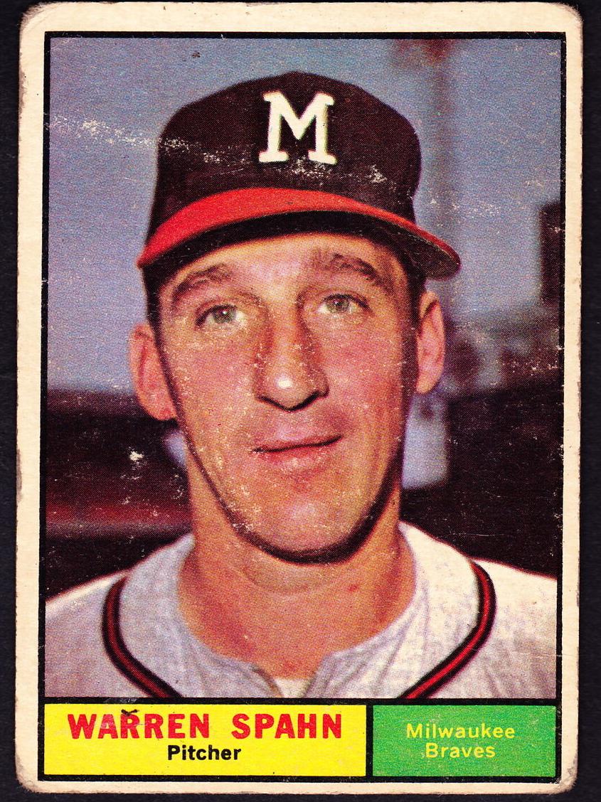1961 Topps Baseball Warren Spahn #200 PSA 7