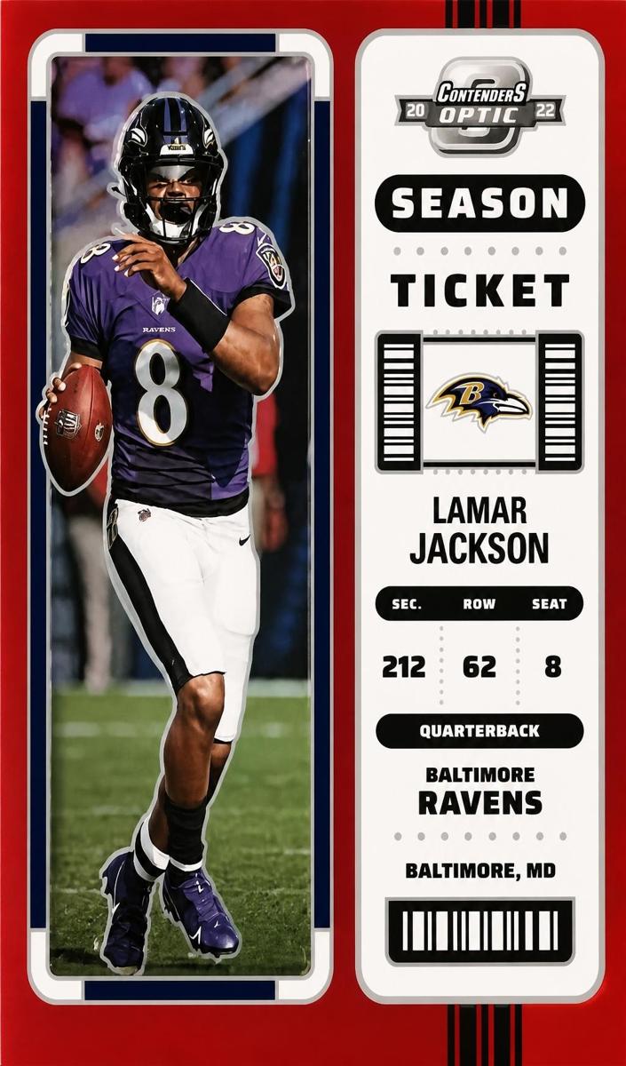 2022 Panini Contenders Optic Football Red Lamar Jackson #2 PSA 9