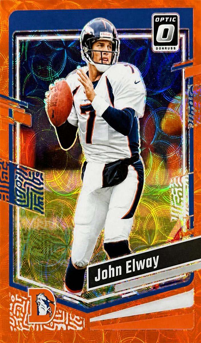 2023 Donruss Optic Football Orange Scope John Elway #55 SGC 8.5