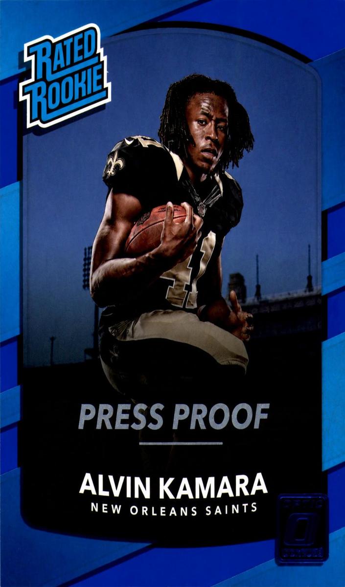 2017 Panini Donruss Football Press Proof Blue Alvin Kamara #349
