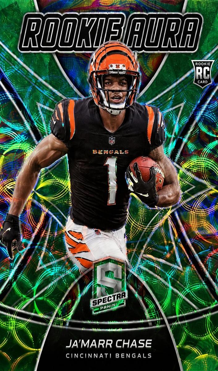 2021 Panini Spectra Football Neon Green Ja'Marr Chase #RO-11 PSA 8.5