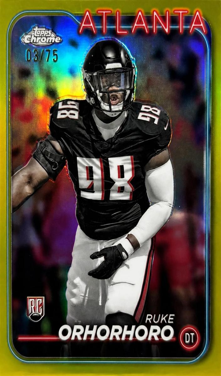 2024 Topps Chrome Football Yellow Refractor Ruke Orhorhoro #279