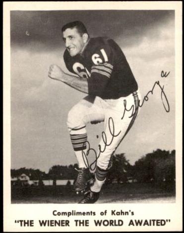 1963 Kahn's Wieners Football Bill George #NNO
