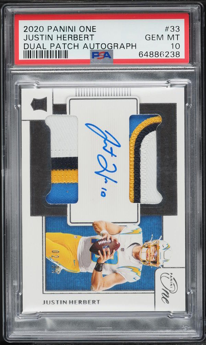 2020 Panini One Football Justin Herbert #33 PSA 9