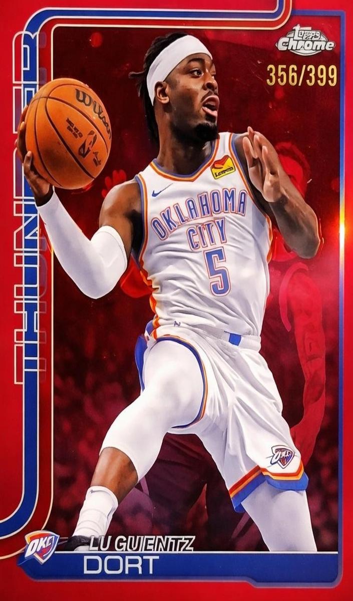 2025 Topps Chrome Basketball Magenta Refractor Luguentz Dort #177