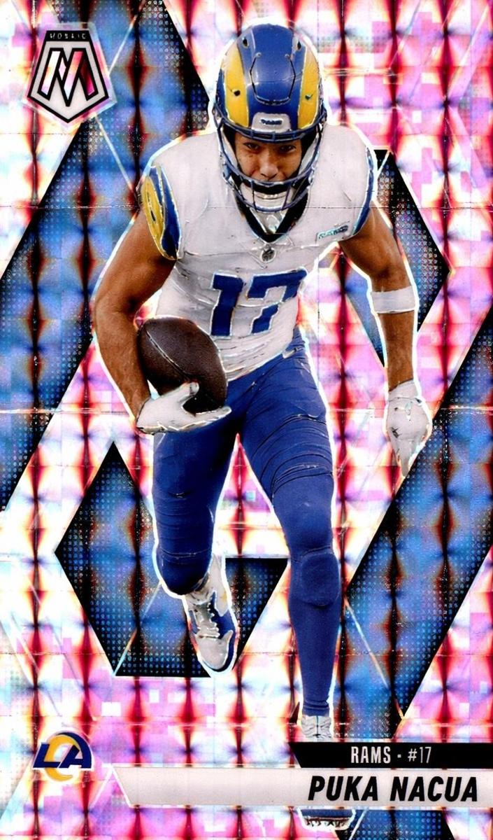 2025 Panini Mosaic Football Camo Pink Puka Nacua #102