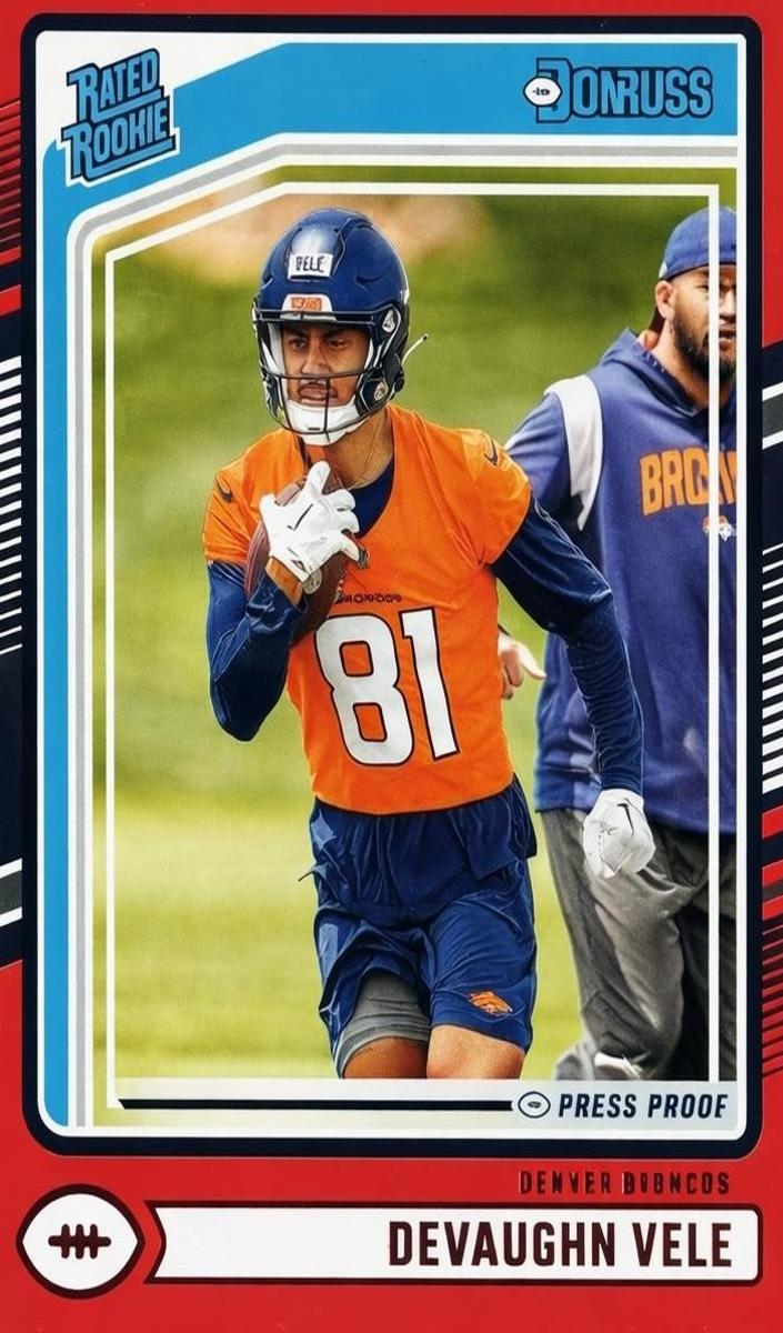 2024 Panini Donruss Football Press Proof Red Devaughn Vele #395
