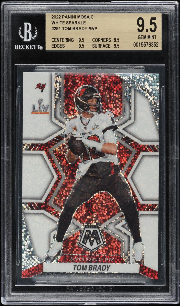 2022 Panini Mosaic Football White Sparkle Tom Brady #291 BGS 9.5