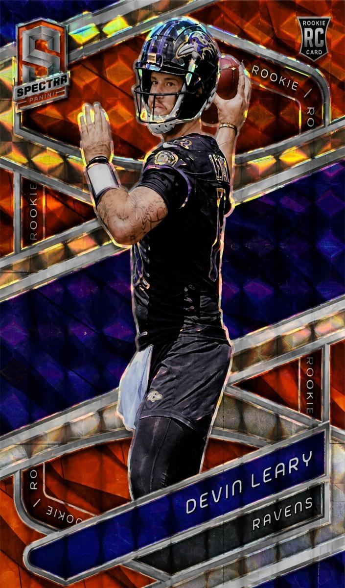 2024 Panini Spectra Football Neon Orange Die Cut Devin Leary #157