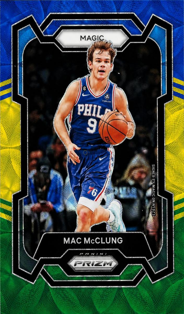 2023 Panini Prizm Basketball Choice Blue Yellow and Green Mac McClung #258 PSA 9