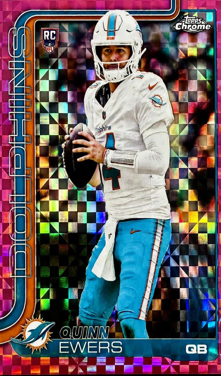 2025 Topps Chrome Football Hot Pink X-Fractor Quinn Ewers #316