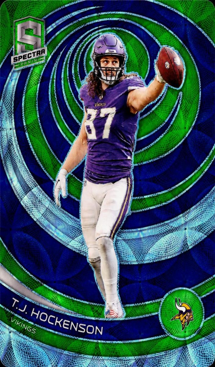 2023 Panini Spectra Football Neon Green Die Cut T.J. Hockenson #62