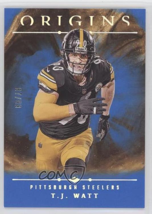 2024 Panini Origins Football Blue T.J. Watt #64