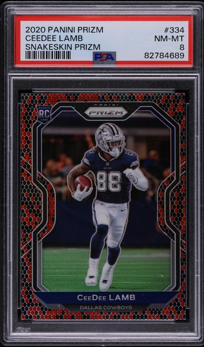 2020 Panini Prizm Football Snakeskin CeeDee Lamb #334 PSA 8.5