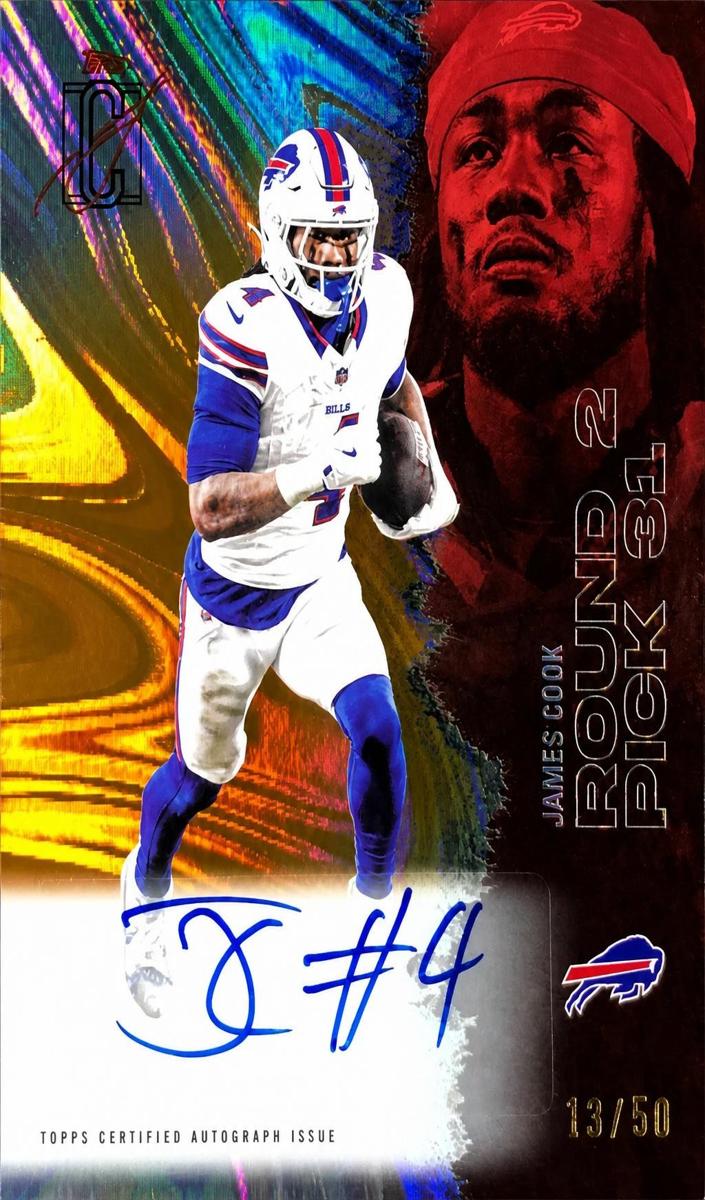 2025 Topps Signature Class Football Orange Lava James Cook #8