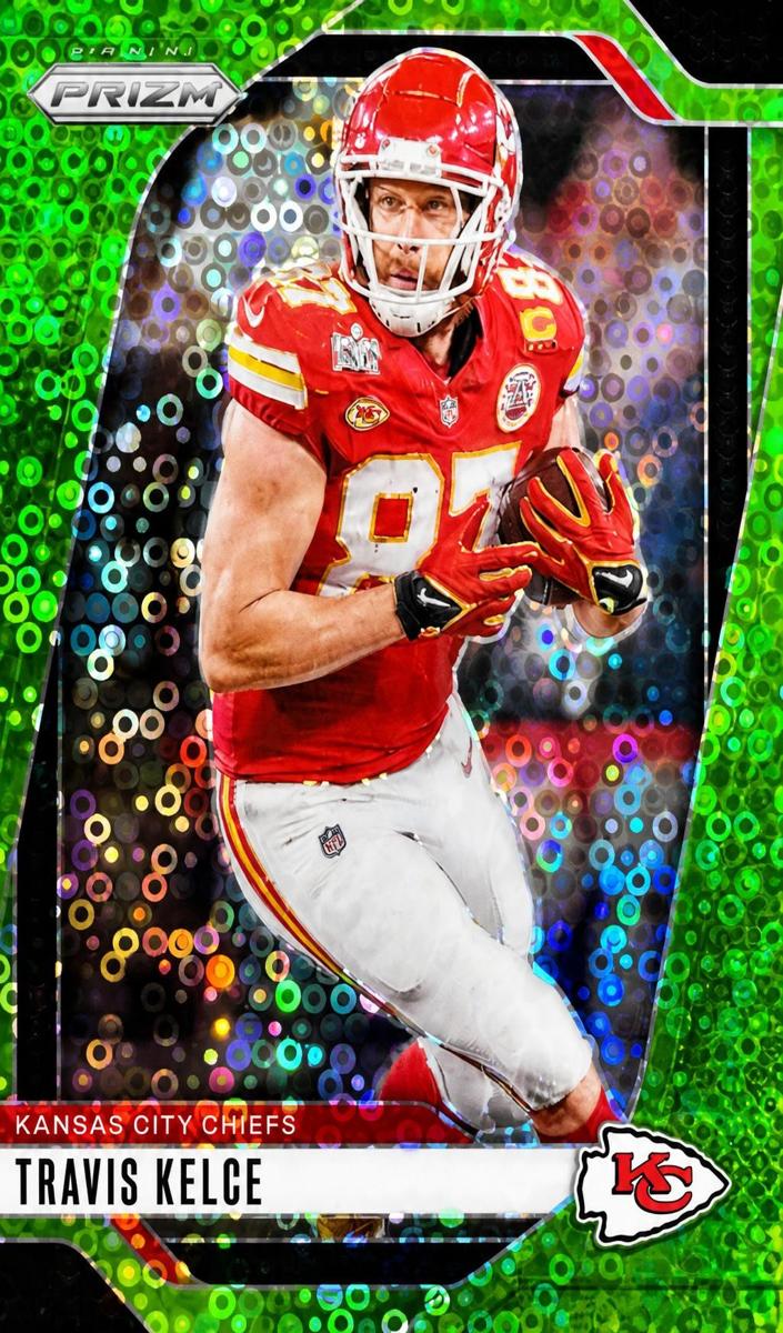 2024 Panini Prizm Football No Huddle Neon Green Travis Kelce #140