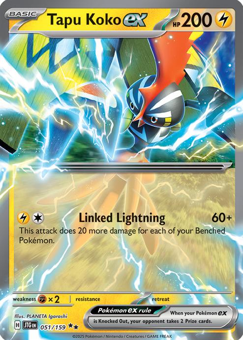 2025 Pokemon Scarlet & Violet Journey Together Tapu Koko EX #51