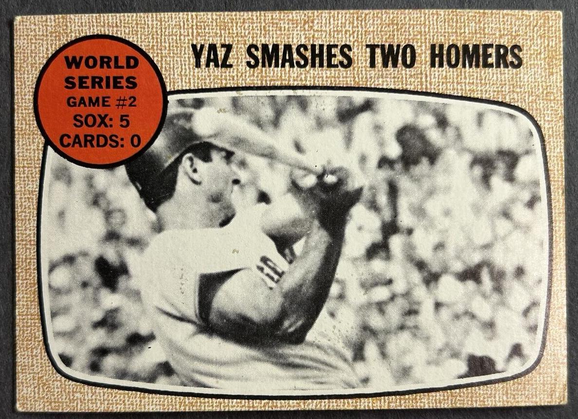1968 Topps Baseball Yaz Smashes Two Homers World Series Game #2 #152