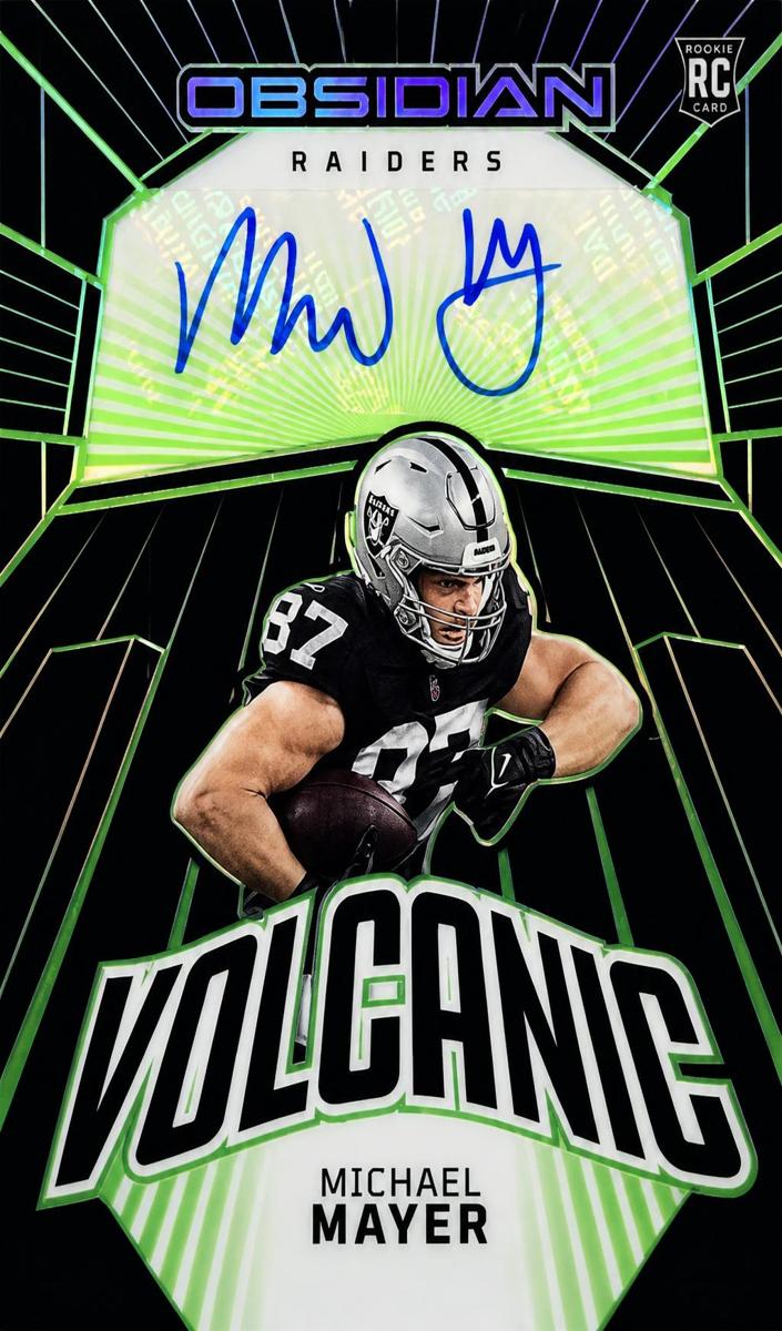 2023 Panini Obsidian Football Electric Etch Green Michael Mayer #VS-MMA PSA 8.5