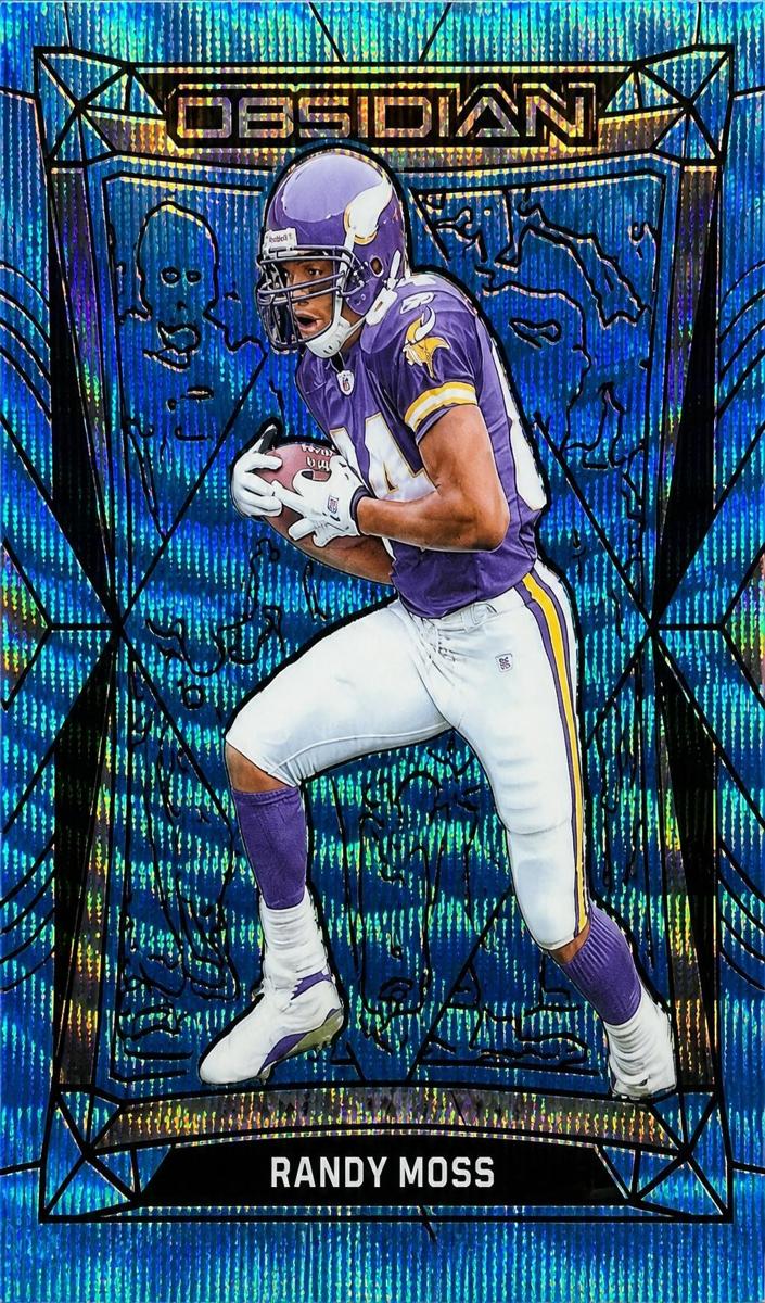 2024 Panini Obsidian Football International Blue Wave Randy Moss #130