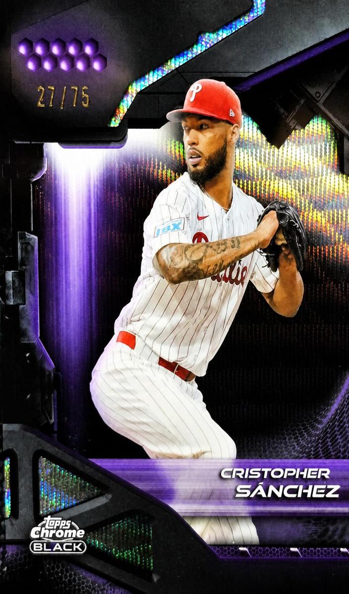 2026 Topps Chrome Black Baseball Purple Wave Refractor Cristopher Sanchez #193