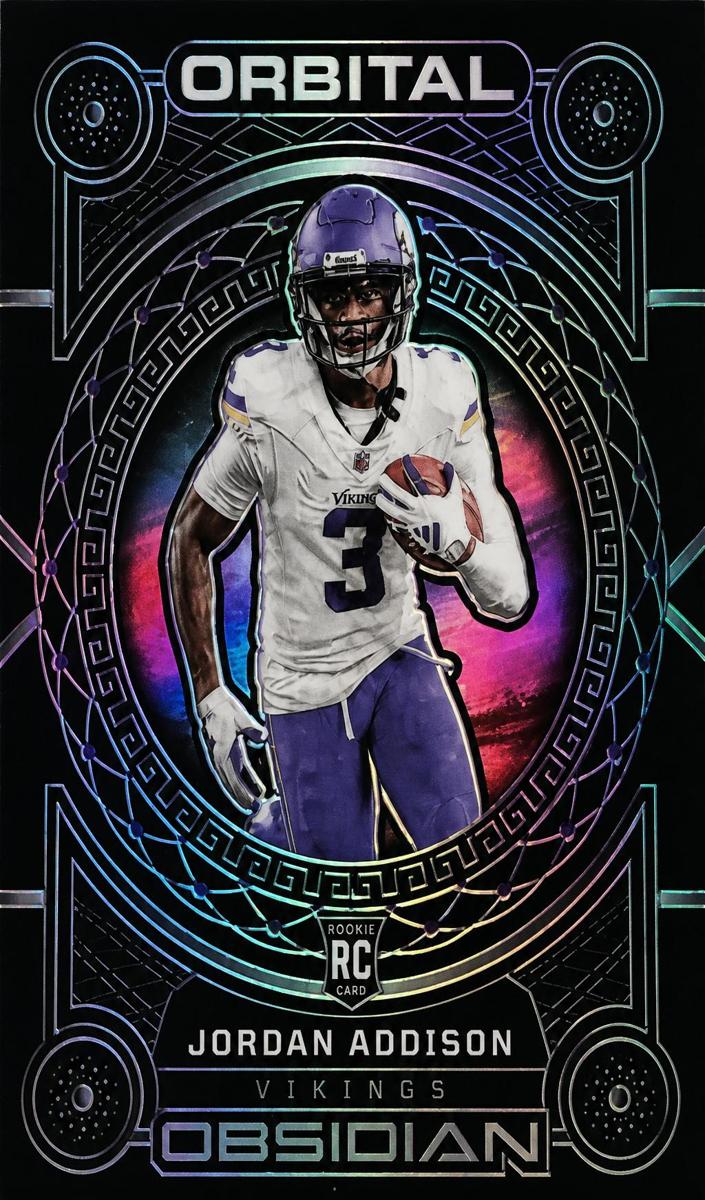 2023 Panini Obsidian Football Electric Etch Purple Jordan Addison #15