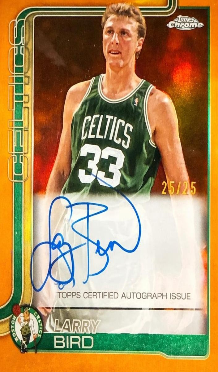 2025 Topps Chrome Basketball Orange Refractor Larry Bird #TCA-LB