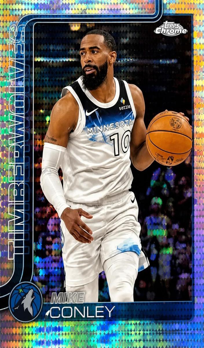 2025 Topps Chrome Basketball Prism Refractor Mike Conley #132 CGC AUTH
