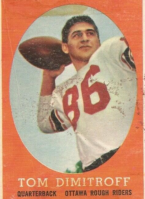 1958 Topps CFL Football Tom Dimitroff #47