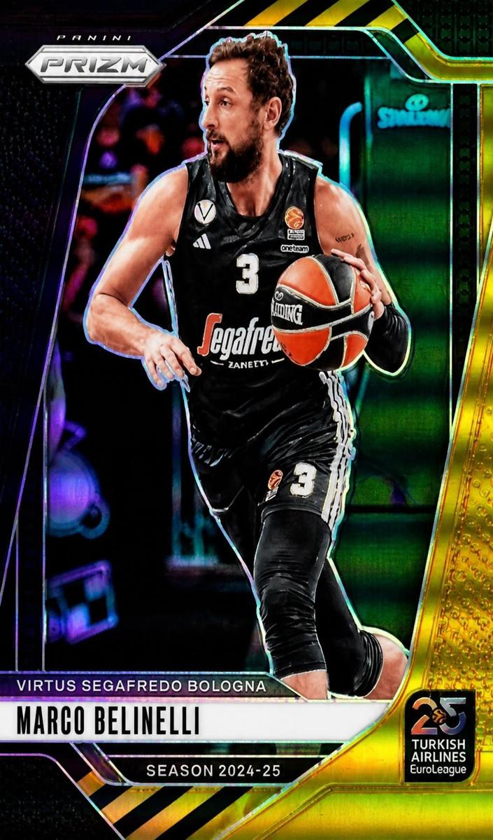 2024 Panini Prizm Turkish Airlines EuroLeague Basketball Black Gold Marco Belinelli #141
