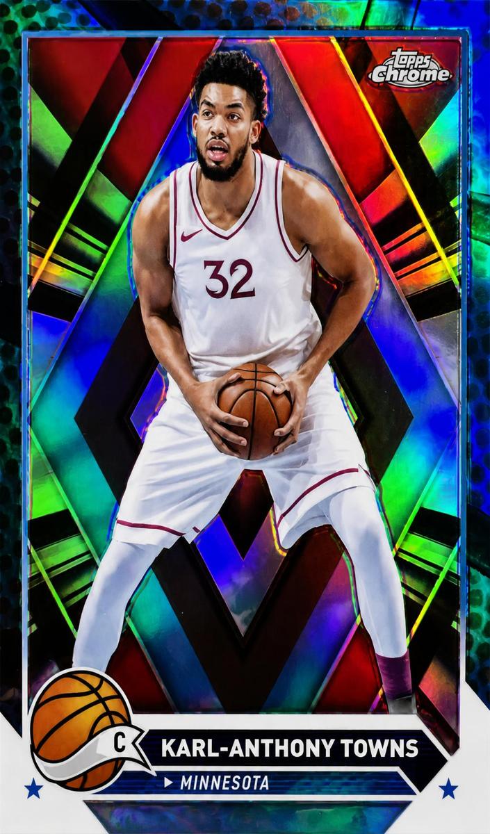 2023 Topps Chrome Basketball Blue Refractor Karl-Anthony Towns #105 SGC 9.5