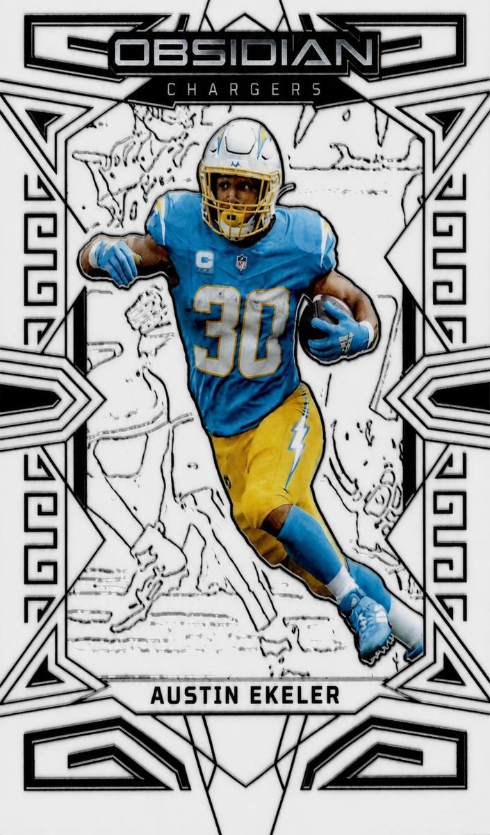 2023 Panini Obsidian Football Electric Etch Contra Austin Ekeler #54