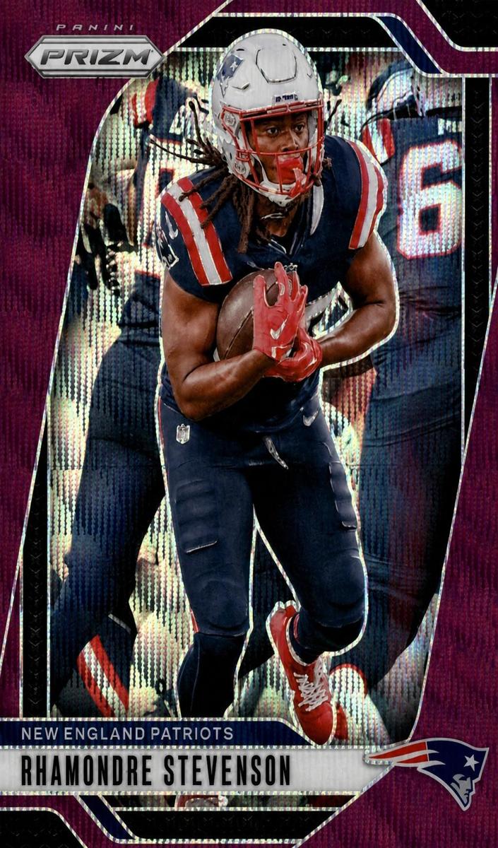 2024 Panini Prizm Football Purple Wave Rhamondre Stevenson #195