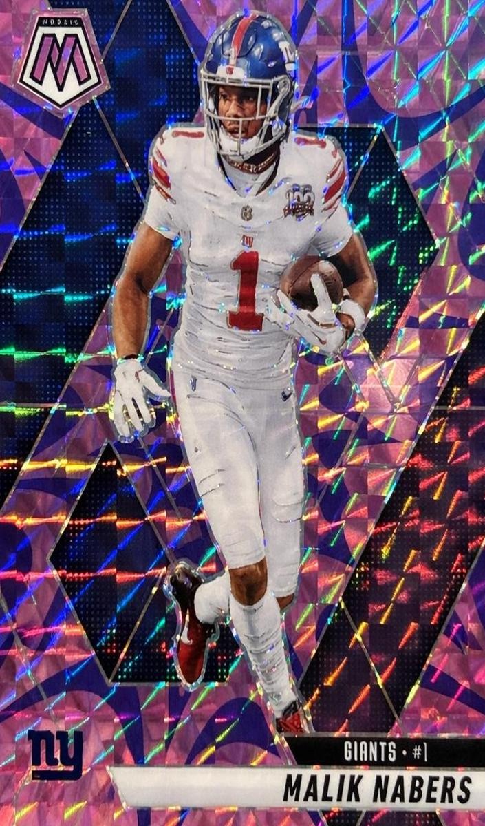 2025 Panini Mosaic Football Reactive Purple Malik Nabers #100
