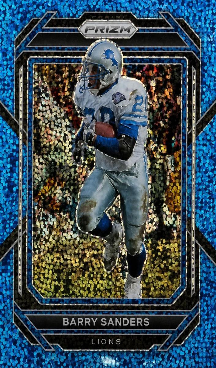 2022 Panini Prizm Football Blue Sparkle Barry Sanders #102