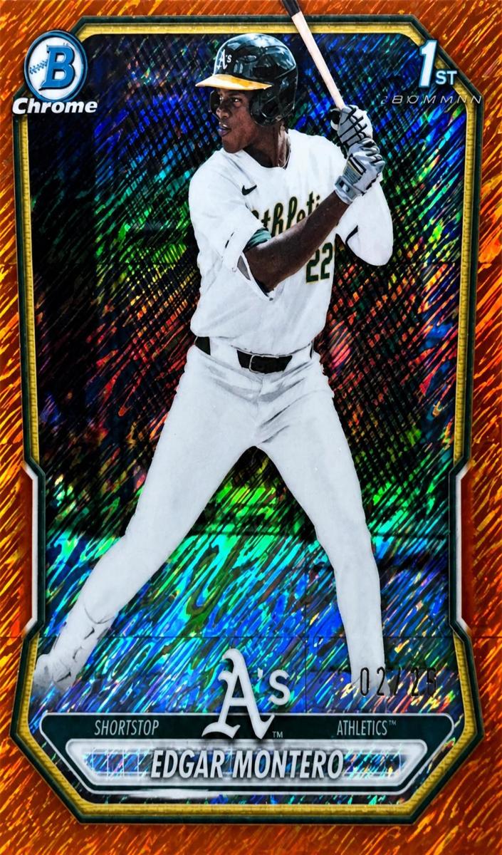 2026 Bowman Baseball Orange Shimmer Refractor Edgar Montero #BCP-139