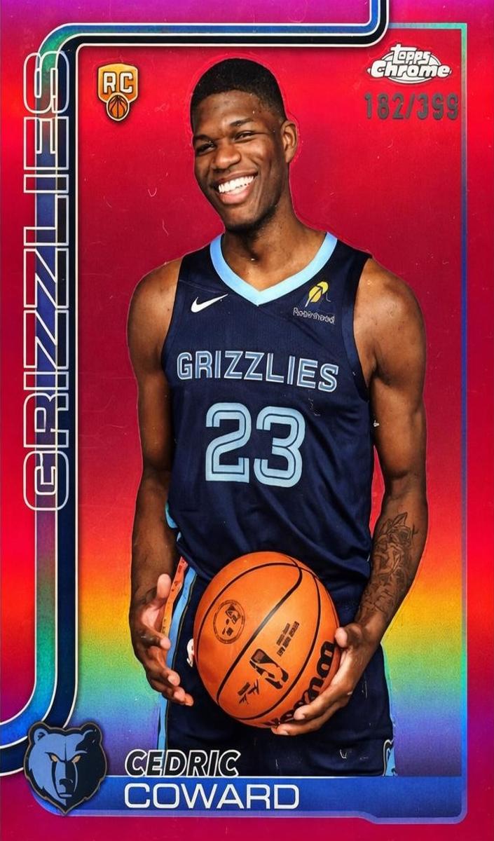 2025 Topps Chrome Basketball Magenta Refractor Cedric Coward #261 PSA 9