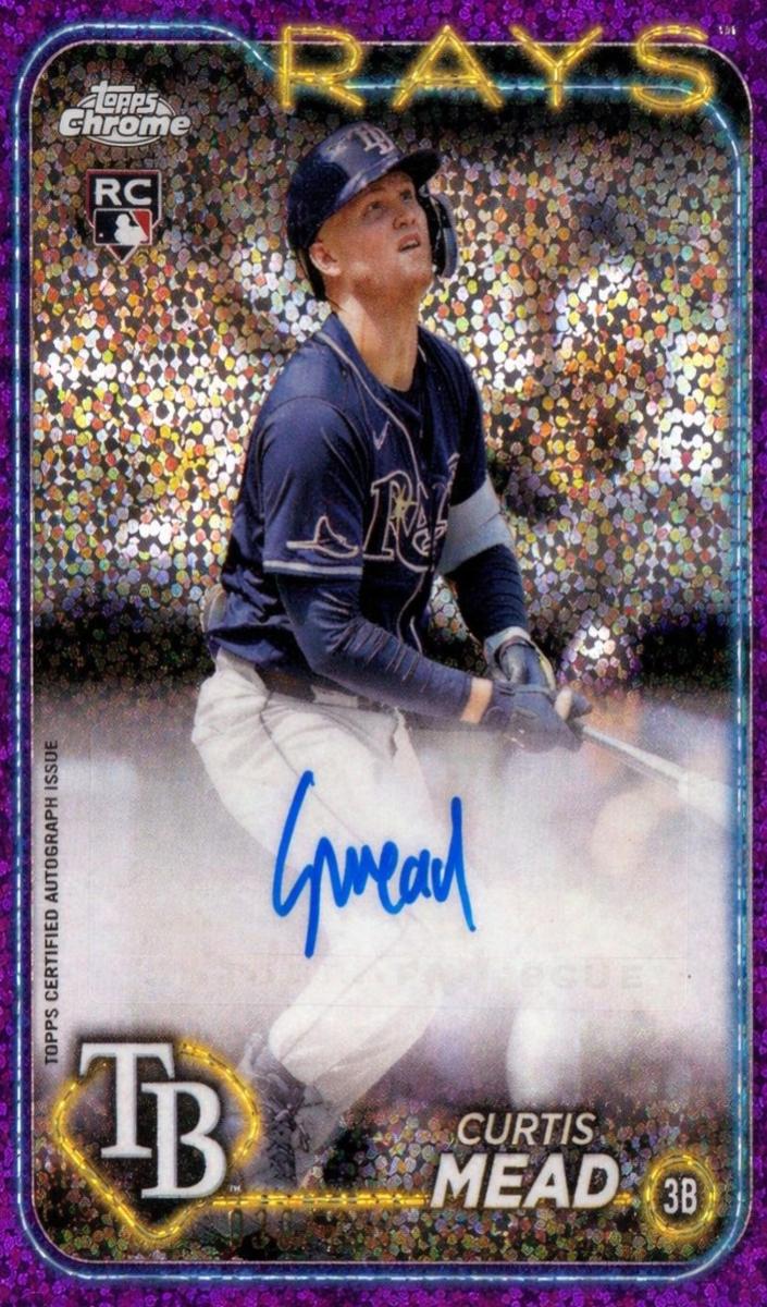 2024 Topps Chrome Update Baseball Purple Speckle Curtis Mead #AC-CME PSA 9
