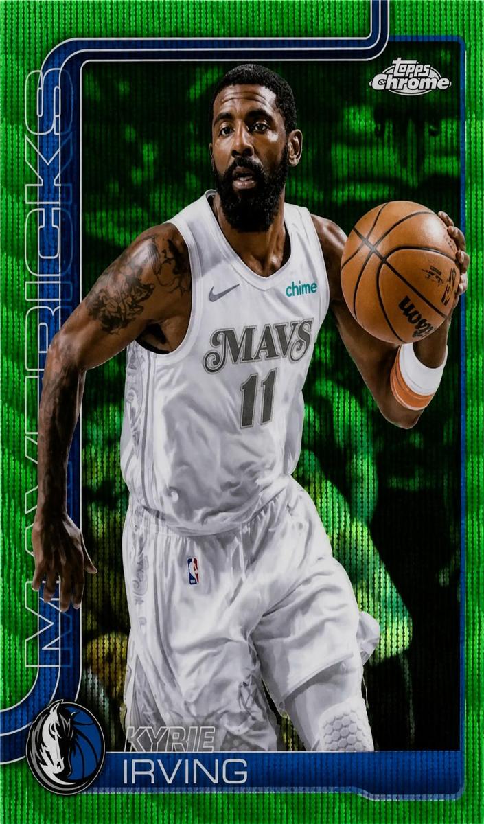 2025 Topps Chrome Basketball Green Wave Refractor Kyrie Irving #40