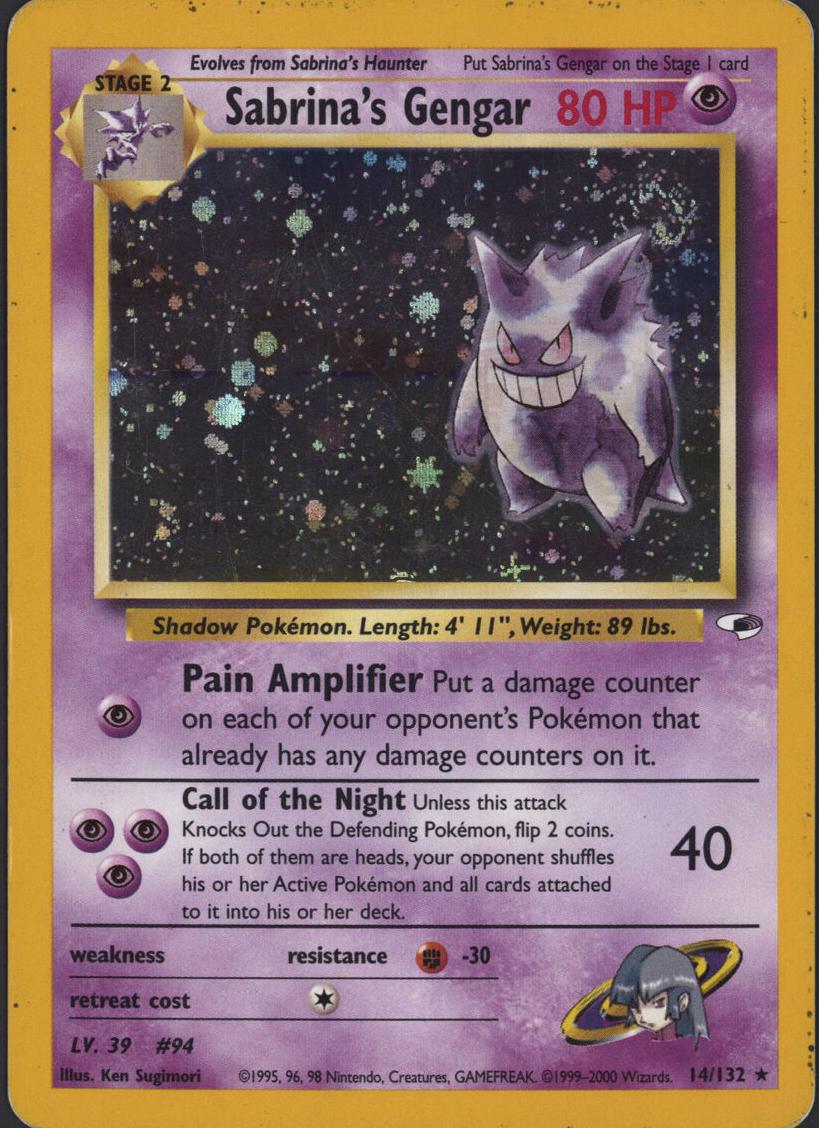2000 Pokemon Gym Heroes Sabrina's Gengar #14