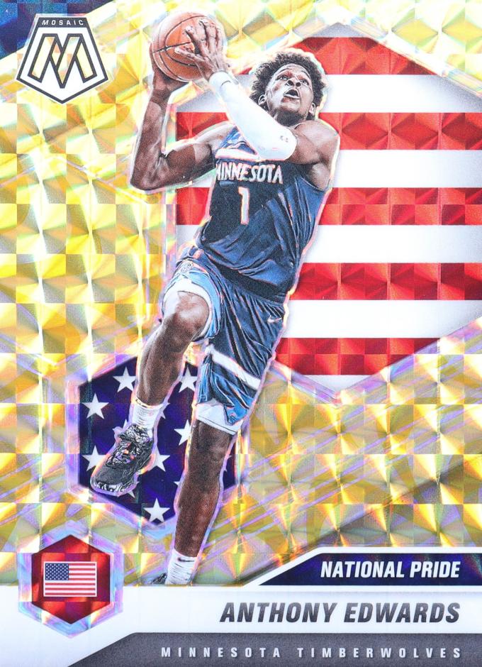 2020 Panini Mosaic Basketball Reactive Yellow Anthony Edwards #252
