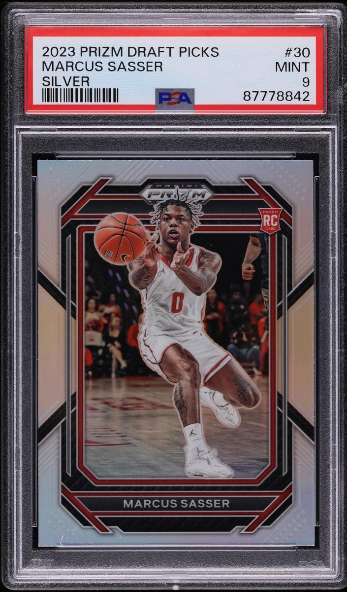 2023 Panini Prizm Draft Picks Basketball Silver Marcus Sasser #30 PSA 9