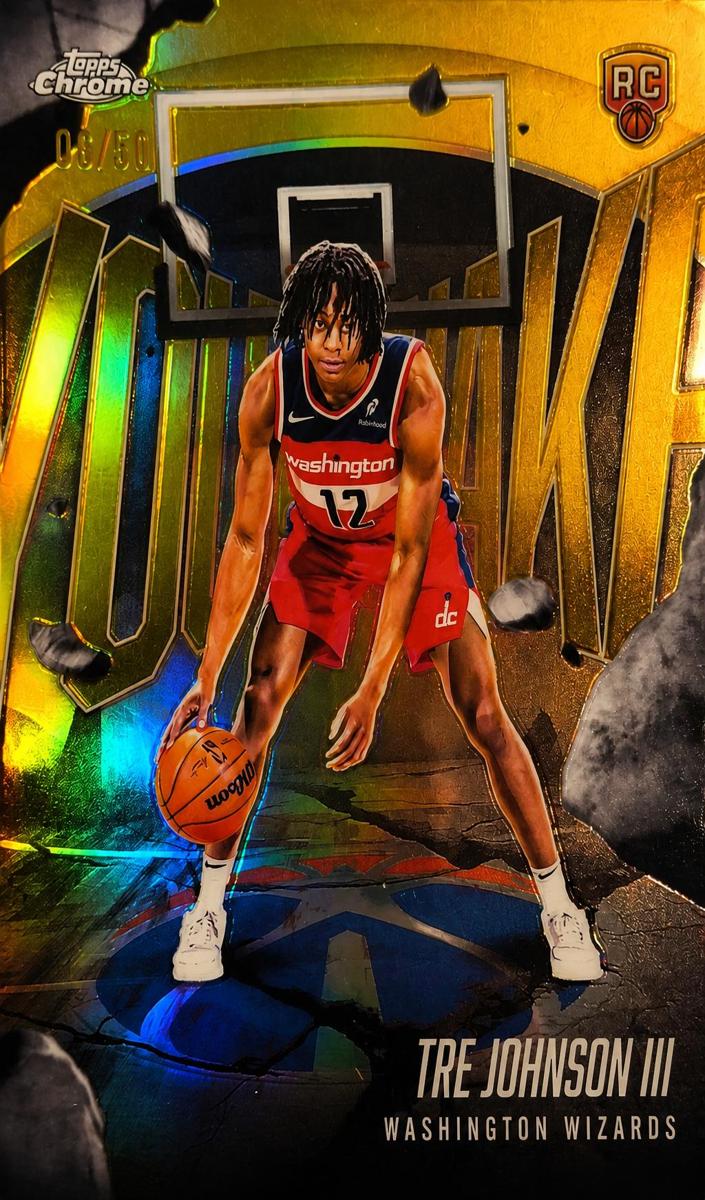 2025 Topps Chrome Basketball Gold Refractor Tre Johnson III #YQ-6